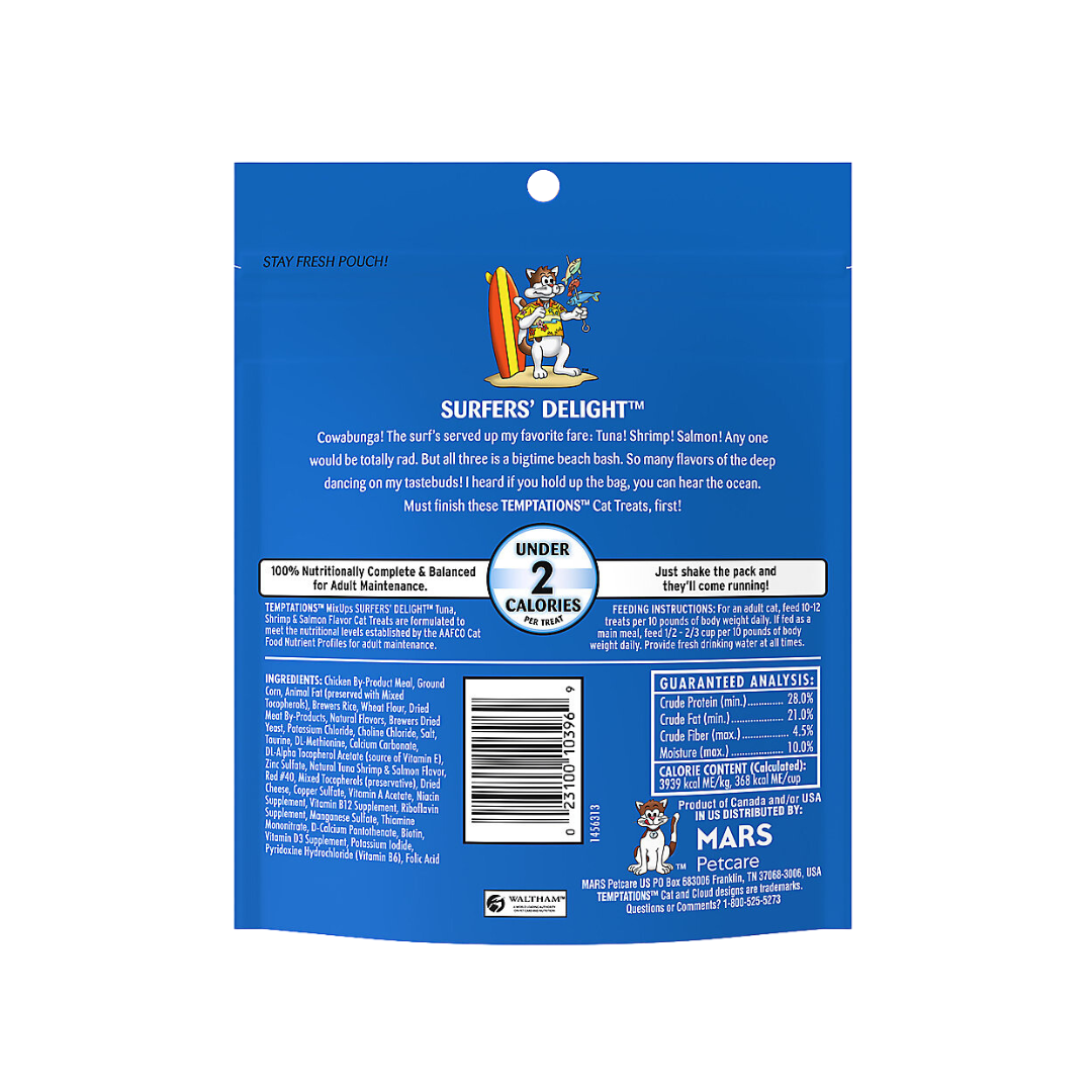 TEMPTATIONS Mix Ups Cat Treats Tuna, Shrim & Salmon Flavor 1.7 Oz