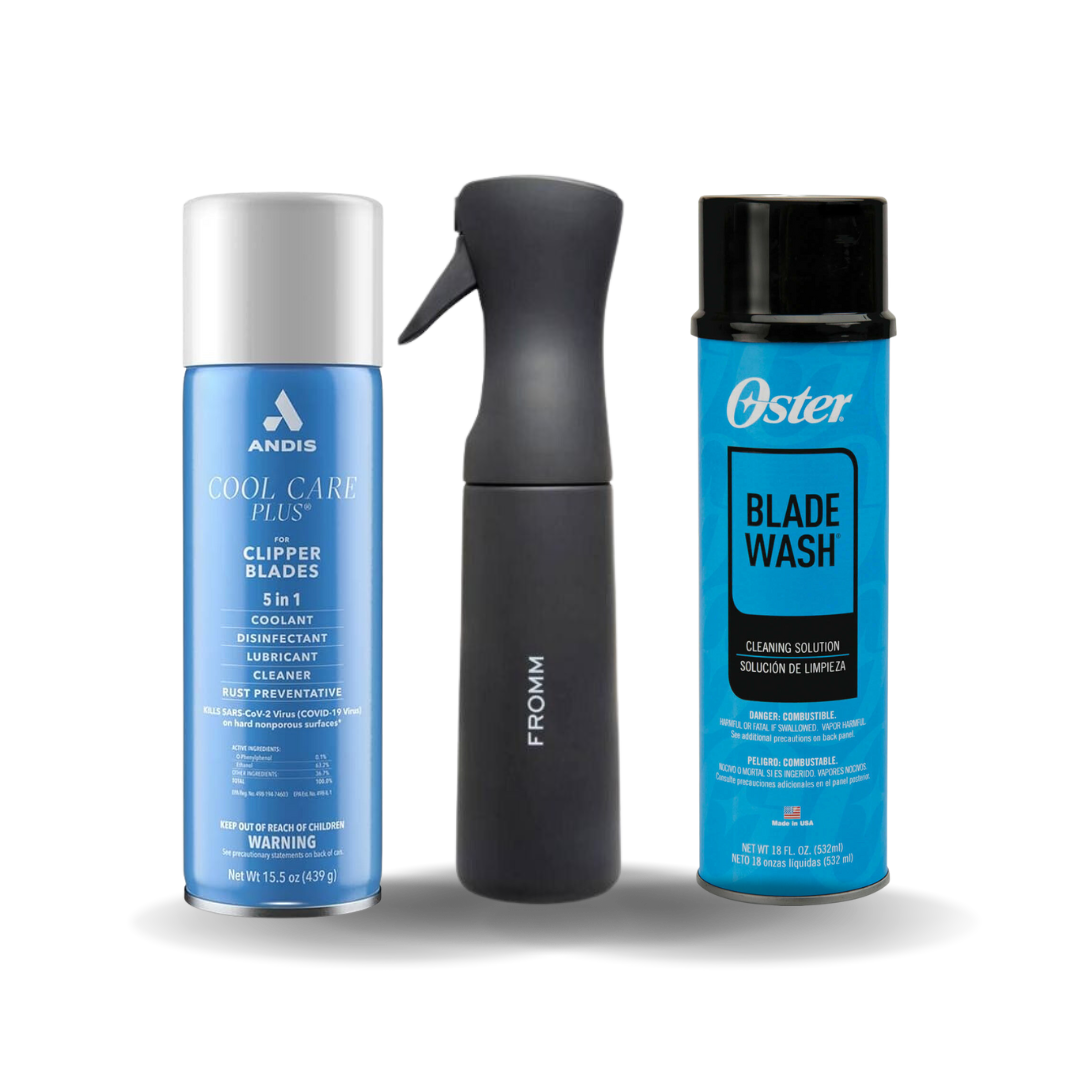 Groomer COMBO Andis Cool Care Plus 5 in 1 & Oster Blade Wash and Fromm Spray Bottle 10oz