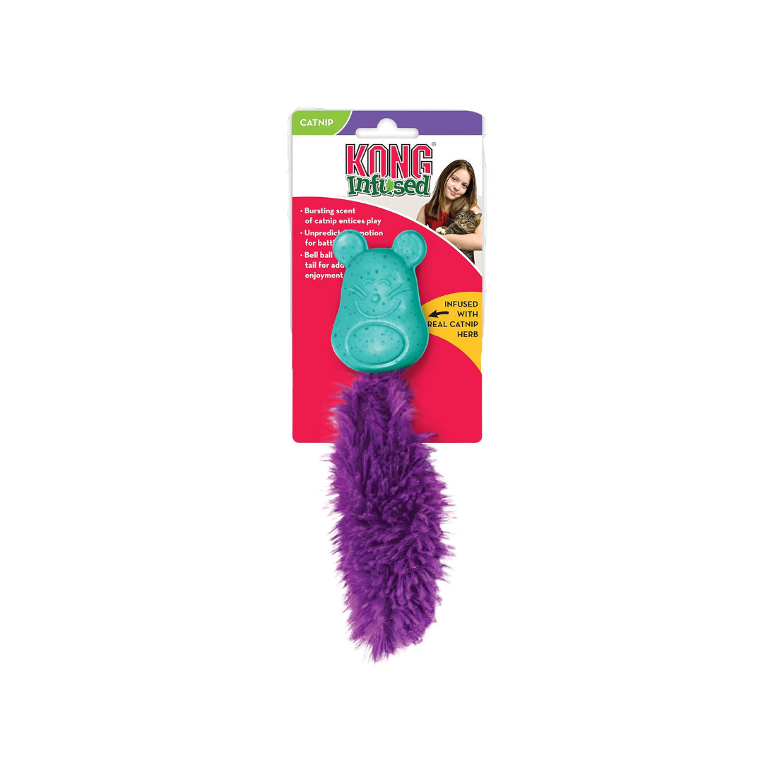 KONG Cat Infused Bobble Mouse Cat Toy, Assorted Colours