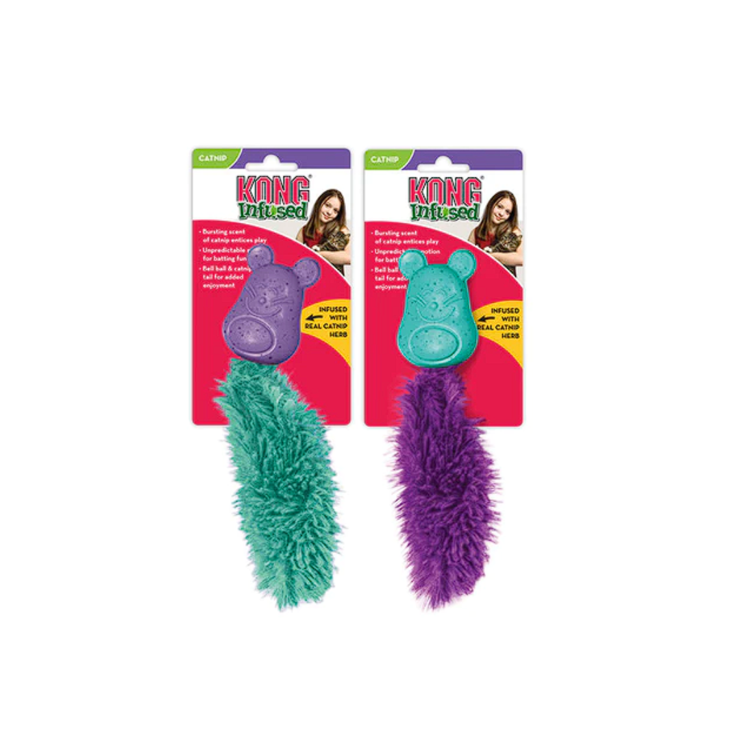 KONG Cat Infused Bobble Mouse Cat Toy, Assorted Colours