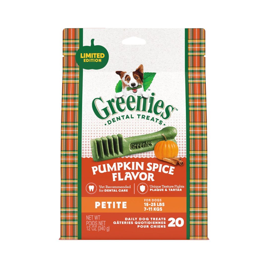 GREENIES Pumpkin Spice Petite Dental Dog Treats, 12 oz. (20 Treats)