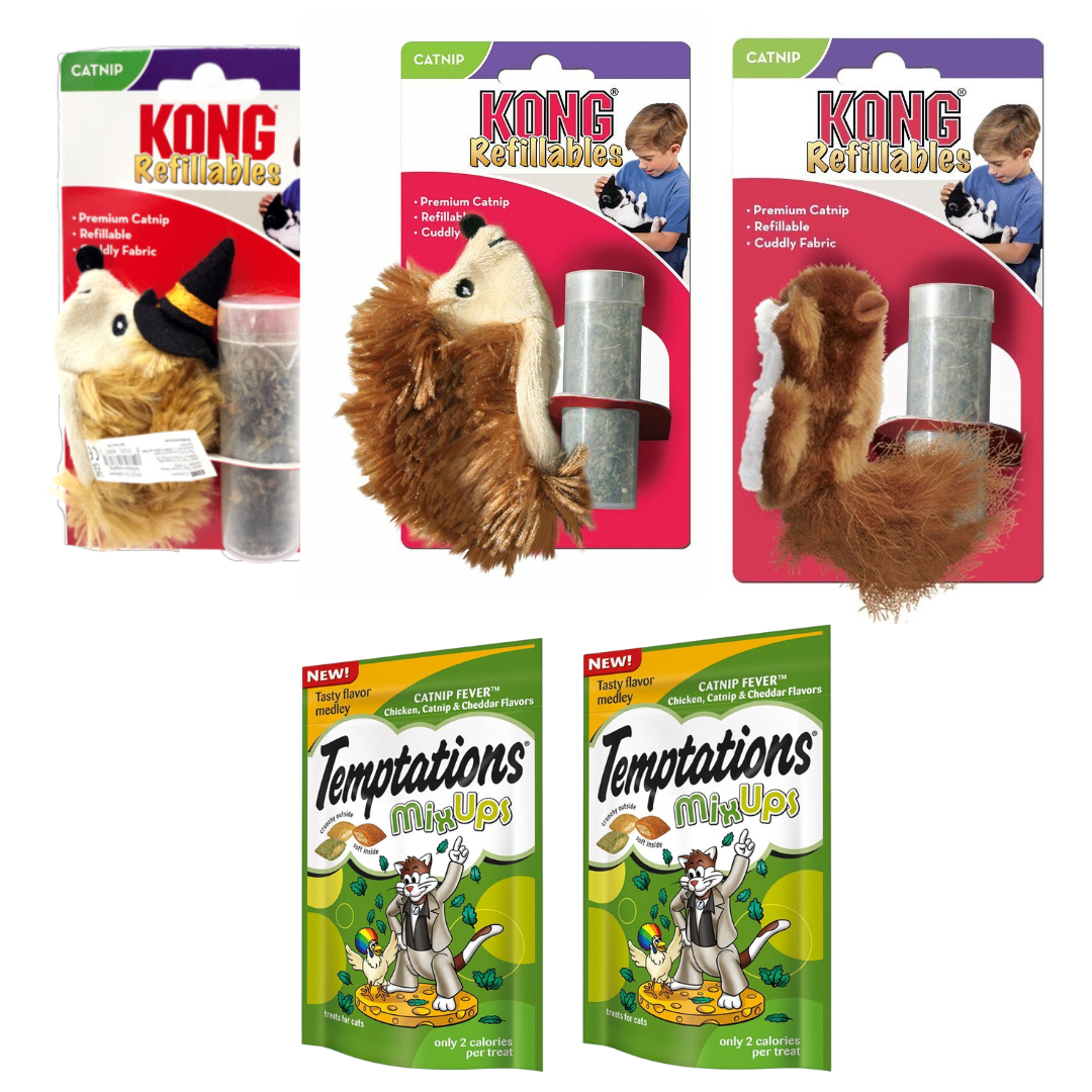 Catnip COMBO Kong Catnip Toys Plus Temptations Catnip - 5 pieces