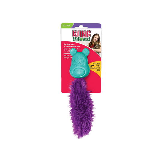 KONG Cat Infused Bobble Mouse Cat Toy, Assorted Colours